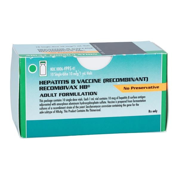 Recombivax-HB Hepatitis B Adult Injectable 0.5mL SDV 1mL 10/Pk