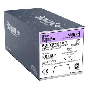 Polysyn FA Suture 3-0 18" Polyglycolic Acid Braid DSM18 Undyed 12/Bx