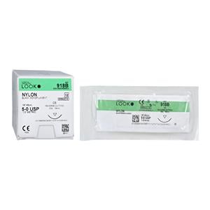 Look Suture 5-0 18" Nylon Monofilament C-6 Black 12/Bx