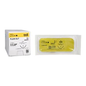 Sharpoint Suture 3-0 18" Plain Gut Monofilament C-31 Beige 12/Bx