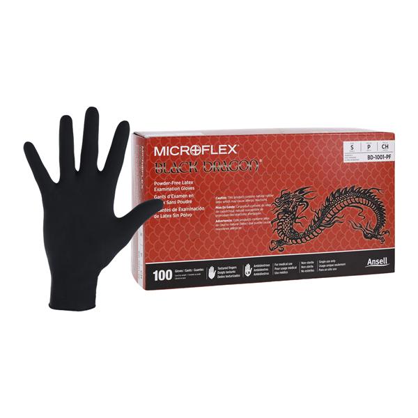 MICROFLEX Black Dragon Exam Gloves Small Standard Black Non-Sterile