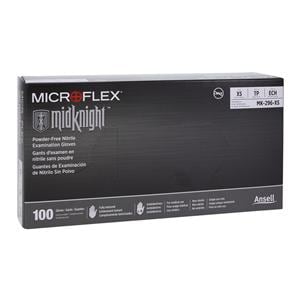 MICROFLEX MidKnight Nitrile Exam Gloves X-Small Standard Black Non-Sterile