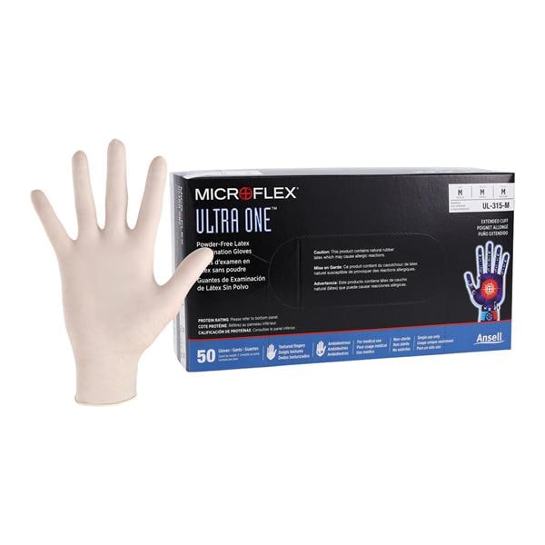 Ultra One Exam Gloves Medium Extended Natural Non-Sterile