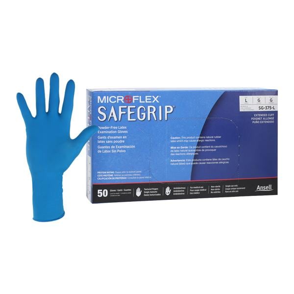 MICROFLEX SafeGrip Exam Gloves Large Extended Blue Non-Sterile