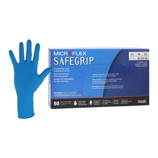 MICROFLEX SafeGrip Exam Gloves X-Large Extended Blue Non-Sterile