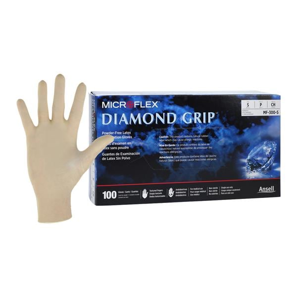 MICROFLEX Diamond Grip Exam Gloves Small Standard Natural Non-Sterile