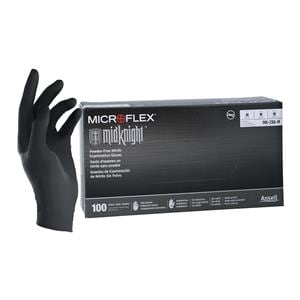 MICROFLEX MidKnight Nitrile Exam Gloves Medium Standard Black Non-Sterile