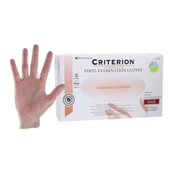 Criterion Vinyl Exam Gloves Small Standard Clear Non-Sterile