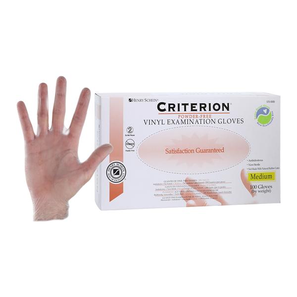 Criterion Vinyl Exam Gloves Medium Standard Clear Non-Sterile