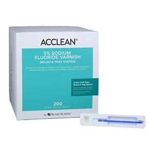 Acclean Fluoride Varnish Brush & Tray Unit Dose 5% NaF 0.4 mL Caramel 200/Bx