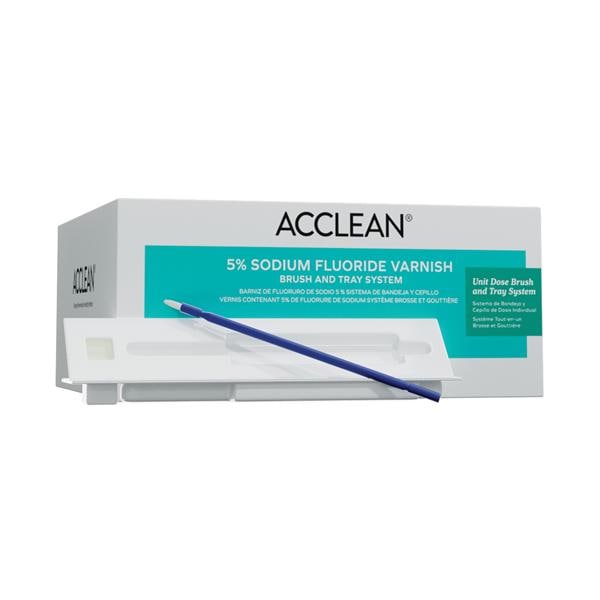 Acclean Fluoride Varnish Brush & Tray Unit Dose 5% NaF 0.4 mL Caramel 50/Bx, 45 BX/CA