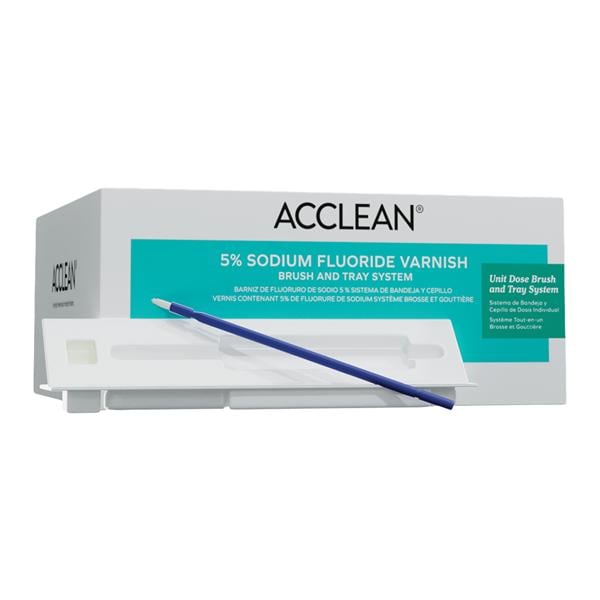 Acclean Fluoride Varnish Brush & Tray Unit Dose 5% NaF 0.4 mL Cherry 50/Bx, 45 BX/CA