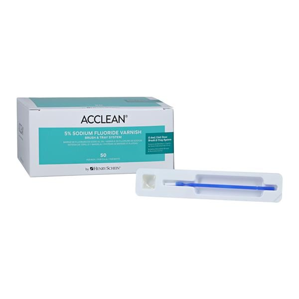 Acclean Fluoride Varnish Brush & Tray Unit Dose 5% NaF 0.4 mL Mint 50/Bx, 45 BX/CA