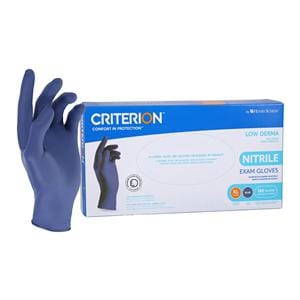 Criterion Low Derma Nitrile Exam Gloves X-Large Standard Slate Blue Non-Sterile