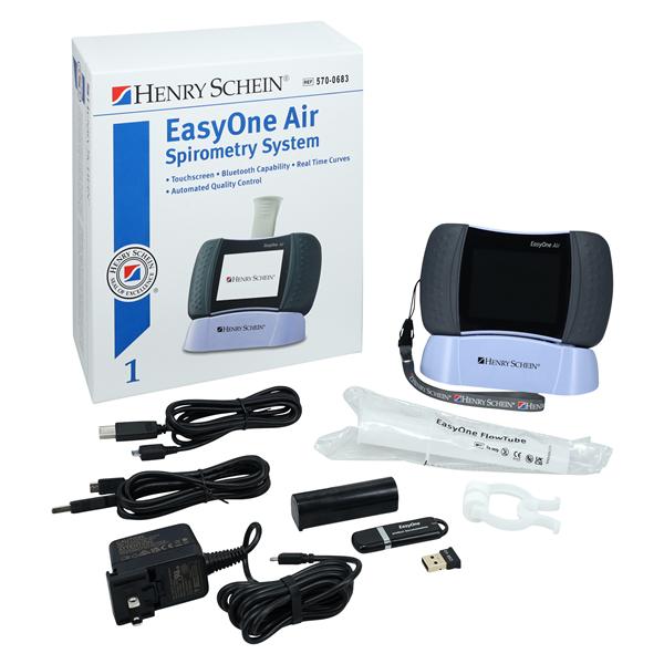 Henry Schein EasyOne Air Digital Spirometer Color Touch Screen Bat Op Ea