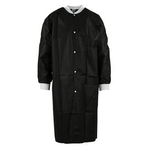 Maxi-Gard Protective Lab Coat SMS Large Black 10/Pk