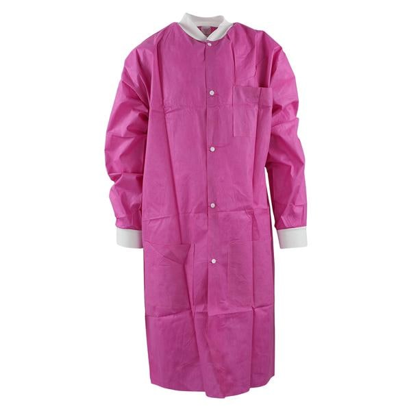 Maxi-Gard Protective Lab Coat SMS Large Raspberry 10/Pk