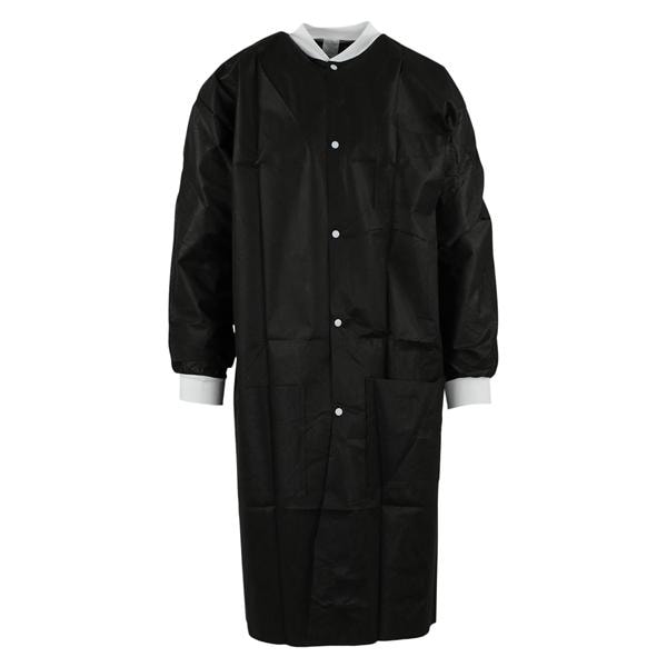 Maxi-Gard Protective Lab Coat SMS X-Large Black 10/Pk