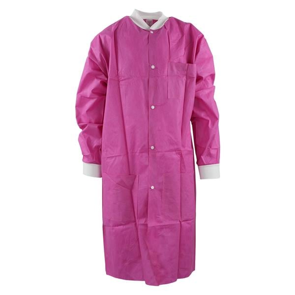 Maxi-Gard Protective Lab Coat SMS X-Large Raspberry 10/Pk