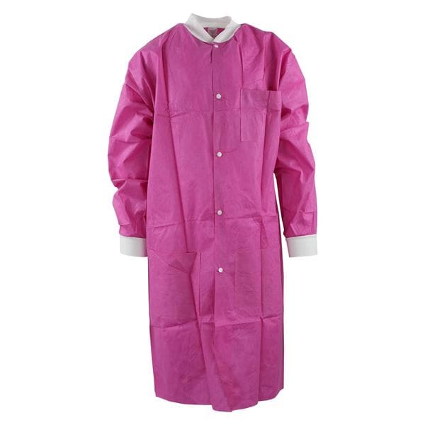 Maxi-Gard Protective Lab Coat SMS Medium Raspberry 10/Pk