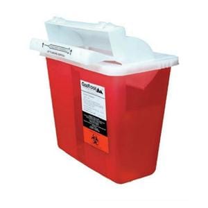 Sharps Container 5qt Red 23.75x17.25x11.5" Counterbalanced Lid Polypropylene Ea, 20 EA/CA