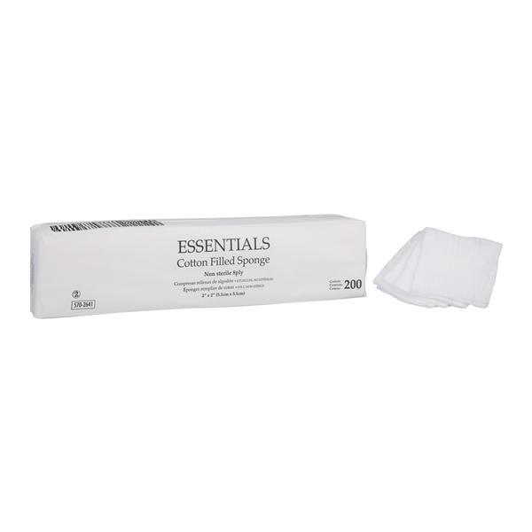 Essentials 100% Cotton Cotton Filled Sponge 2x2" 8 Ply Non-Sterile LF