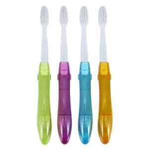 Acclean Folding Travel Toothbrush Compact Clear 12/Bx