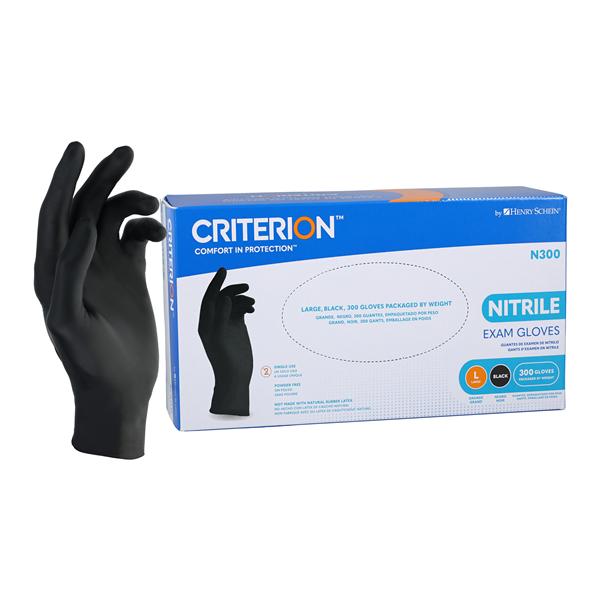 Criterion N300 Nitrile Exam Gloves Large Black Non-Sterile