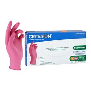 Criterion Polychloroprene Exam Gloves Small Extended Pink Non-Sterile