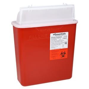 Essentials EDLP Sharps Container 5qt Red 23.75x17.25x11.5" Ld PP EA, 20 EA/CA