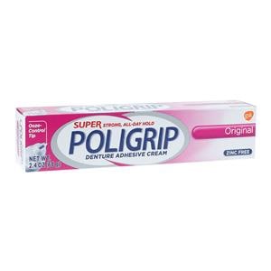 Super Poligrip Denture Cream Zinc Free Original 2.4oz/Tb, 24 EA/CA