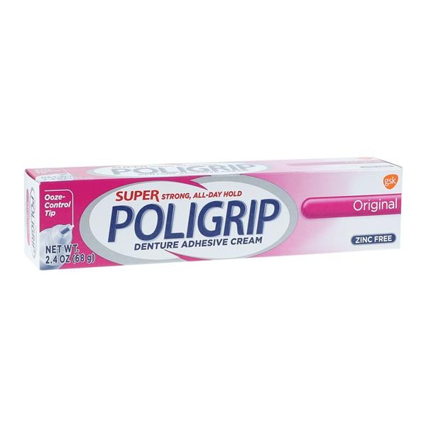 Super Poligrip Denture Cream Zinc Free Original 2.4oz/Tb