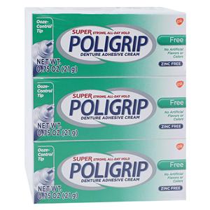 Super Poligrip Free Denture Cream 0.75oz 12/Bx, 4 BX/CA