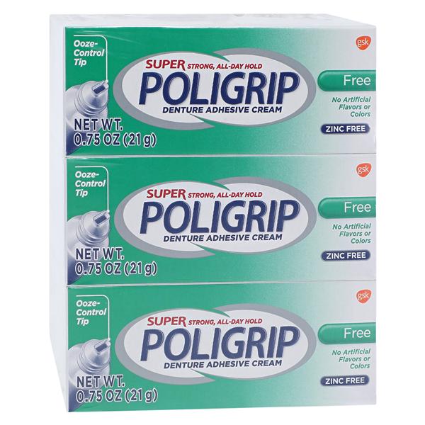 Super Poligrip Free Denture Cream 0.75oz 12/Bx, 4 BX/CA