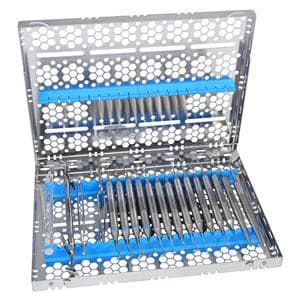 Cassette 100% Stainless Steel Large Blue 20 Instruments Each