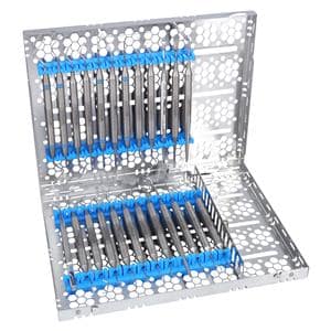 Double Decker Cassette 100% Stainless Steel Large Blue 24 Instruments Each