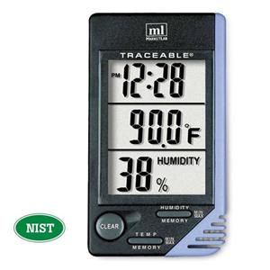 Traceable Temperature Hygrometer ABS Plastic 0 to 50C/20 to 90% Ea