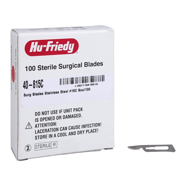 Blade Surgical #15 Stainless Steel Sterile 100/Bx