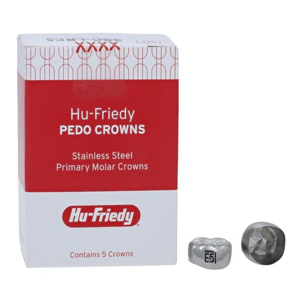 PEDO CROWNS Stainless Steel Crowns Size LRE5 2nd Prim LRM Refill 5/Pk