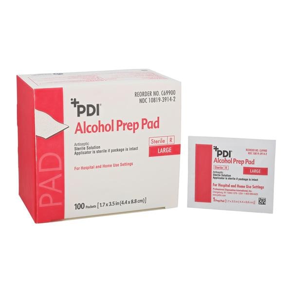 Prep Pad Alcohol Large 1.7 in x 3.5 in