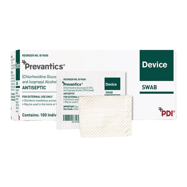 Prevantics Device Swab 1.59 in x 1.31 in 100/Bx, 10 BX/CA