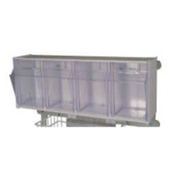 Classic Tilt Bin Clear Plastic With Rail Clips Ea