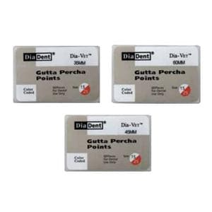 Dia-Vet Oversized Gutta Percha Points Size 45-55 Assorted 60/Bx