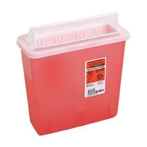 Sharps Container 5qt Trans Rd 4.75x10.75x11" Ld/Wd Opn Hrzntl Drp Plypro Ea