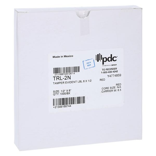 Tamper Evident Label Red 1000/Bx