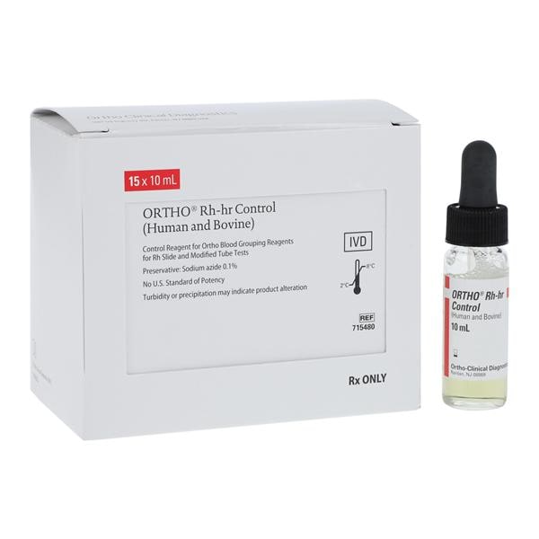 Ortho Rh-hR Standard Control 15x10mL For Slide/ Modified Tube Testing 15/bx