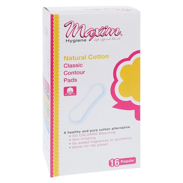 Classic Sanitary Pad Natural Cotton Ult Thn/Cntr Reg White Disposable 16x6/Ca