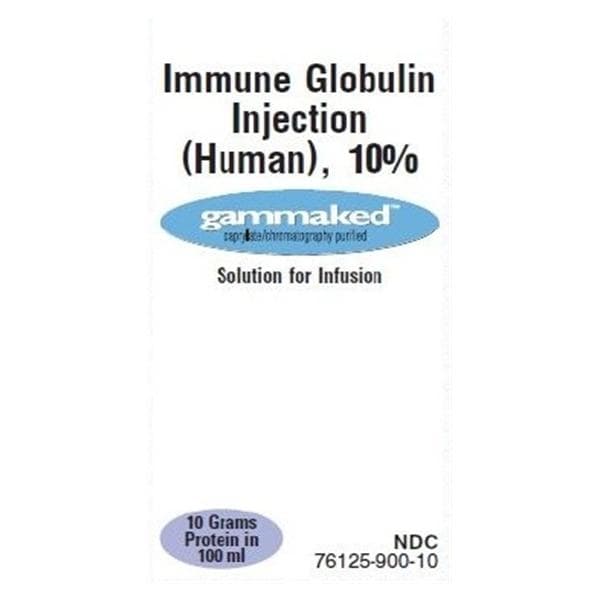 Gammaked Immune Globulin Injection 10% SDV 100mL Each