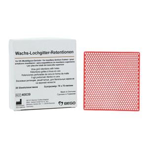 Wax Patterns Grid Retention Upper Jaw 20/Shts