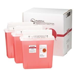 Sharps Management Mailer System 5q Red/Wht 10-1/2x4-1/2x12 Closing Ld Plstc 3/Pk